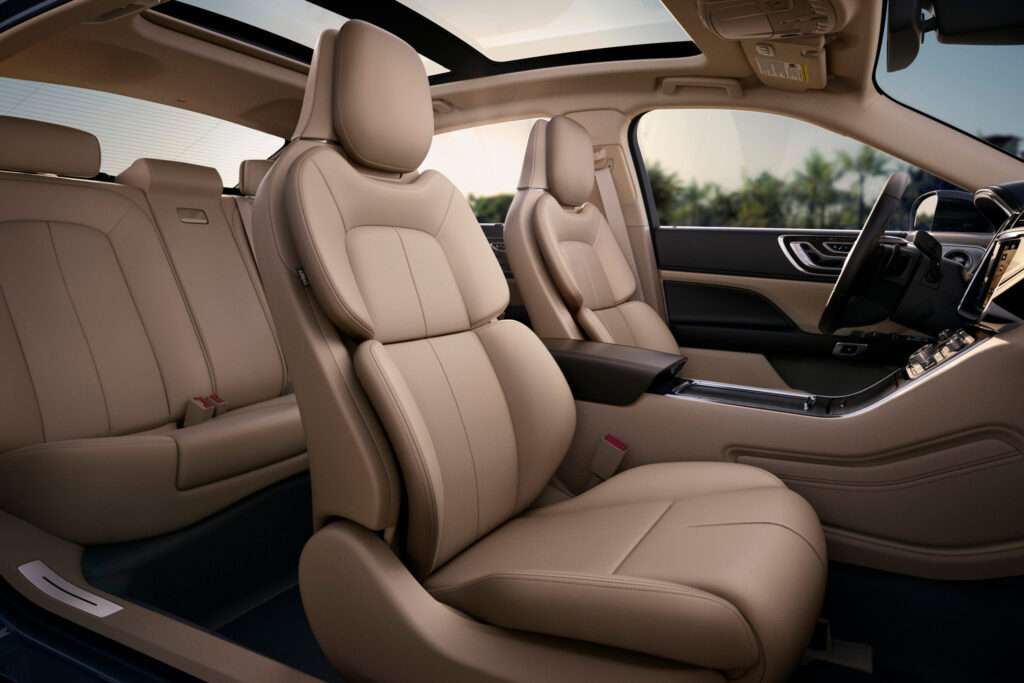 The sedan seats show the conformability and are ready for the shuttle from airport to hotel in Las Vegas.